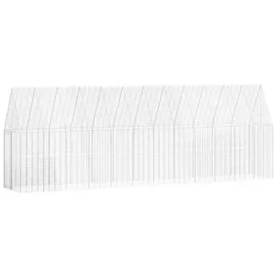 vidaXL Hænubúr 2 pcs Silfur 600 x 100 x 210 cm Galvaniserad stál