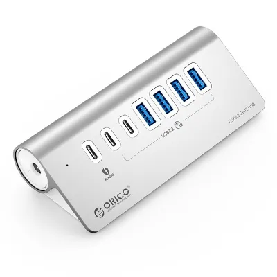 ORICO 7-porta USB3.0 (4 Type-A + 3 Type-C) fjöltengi í álhúsi