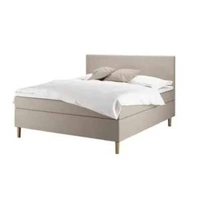 WONDERLAND K5 Kontinental, Rúm og W300 rúmgafl 180x200 stíft með classic yfirdýnu ljósbrúnt