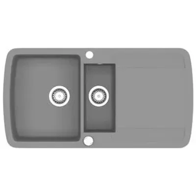 142947 vidaXL Granite Kitchen Sink Double Basin Grey