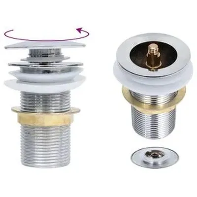 vidaXL Þrýstibotnventill án Afrennslislausnar Króm 6,4x6,4x9,1cm