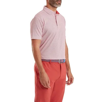 FJ Scallop Geo Pique - Nantucket Red / XXXL