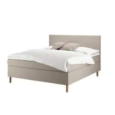 WONDERLAND K5 Kontinental, Rúm 180x200 stíft með classic yfirdýnu, ljósbrúnt með 16cm cone fótum