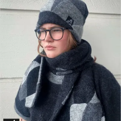 Beanie & Scarf / Grey - Only Scarf