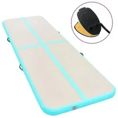 vidaXL Uppblásanleg Fimleikadýna með Pumpu 300x100x10 cm PVC Græn