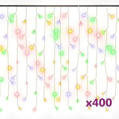 vidaXL LED Grýlukertasería 10m 400 LED Litrík 8 Aðgerðir