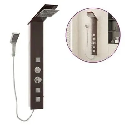 vidaXL Blöndunartæki fyrir Sturtu Gler Brúnt