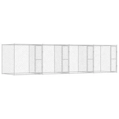 vidaXL Hundabúr Silfur 800 x 200 x 200 cm Galvaniserad stál