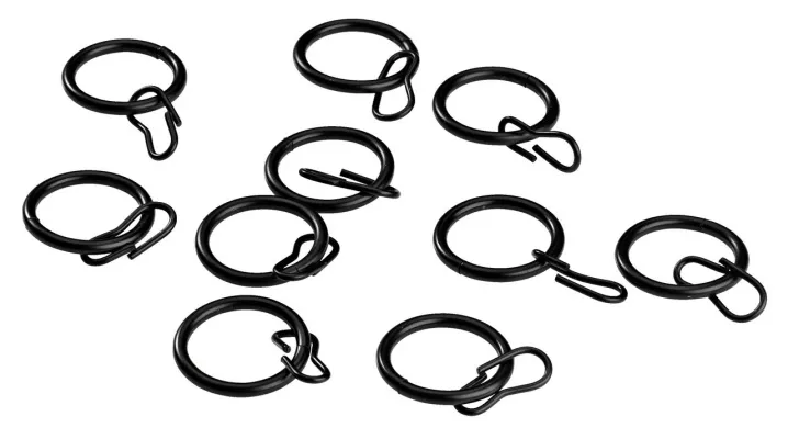 Hringir fyrir stöng 10 stk svartir