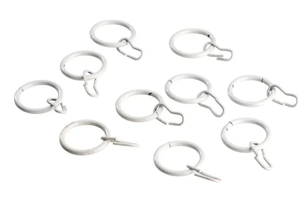 Hringir fyrir stöng 10 stk hvítir