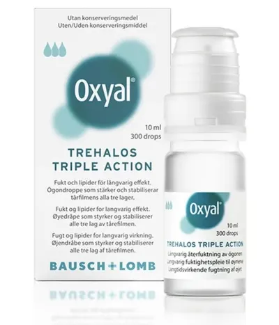Oxyal Trehalos Triple Action augndropar 10 ml.