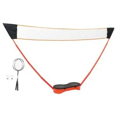 vidaXL Badmintonsett með 2 Spaða, Neti og Geymsluveski 292x30x152 cm