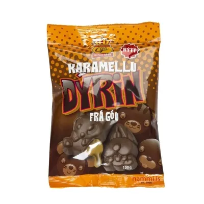 Karamellu Dýr / Cream Chocolate with soft Caramel filling / 150 gr.