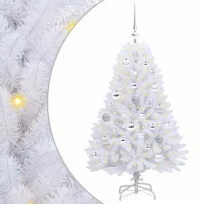 vidaXL Gervi hengdu jólatré með 150 LED Hvítt 120 cm PVC og stál