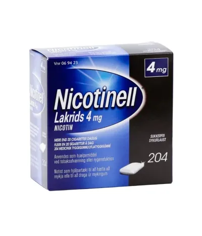 Nicotinell Lakrids tyggigúm 4 mg 204 stk