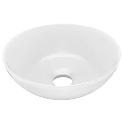 vidaXL Baðherbergisvaskur Postulín Mattur Hvítur Hringlaga