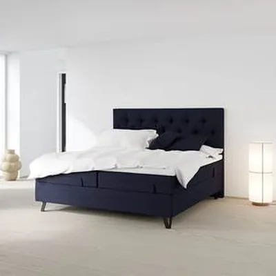 WONDERLAND W8 412, Stillanlegt rúm miðlungs stíft/stíft 180x200cm dökkblátt