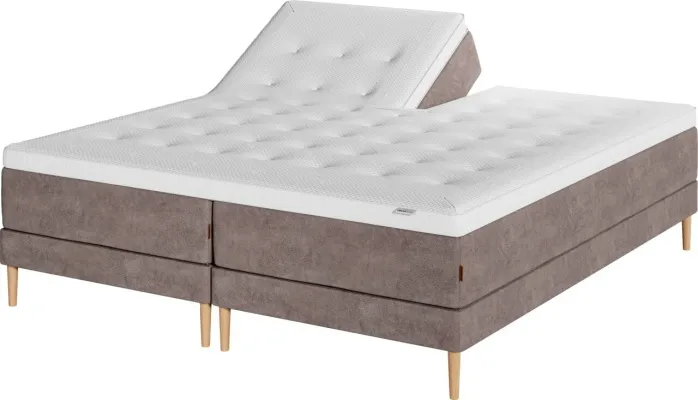 KUPELVA stillanlegt rúm 180x200 cm+VOLA yfirdýna SPLIT Brown-92