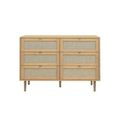 ARIES Kommóða m/6 skúffum mattlakkaður eikarspónn