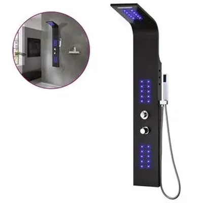 vidaXL Blöndunartæki í sturtu Ál 20x44x130 cm Svart