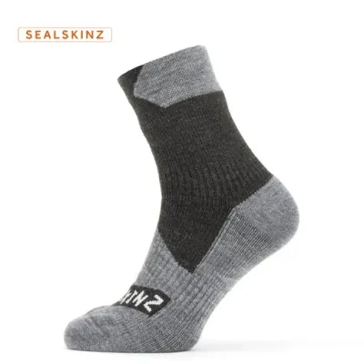 Sealskinz Bircham – 100% vatnsheldir allra veðra ökklasokkar – Svartir/Gráir