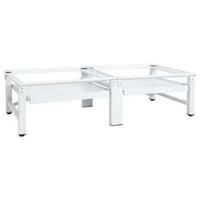 vidaXL Þvottavéla- og Þurrkarasökkull með Útdraganlegum Plötum Hvítur