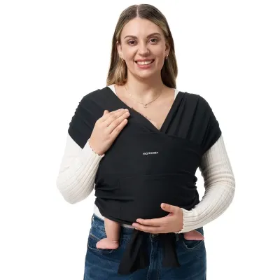 Momcozy Burðarsjal Svart - Baby Wrap Carrier - Black