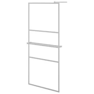 vidaXL Sturtuveggur með hillu Króm 90x195 cm ESG gler og ál