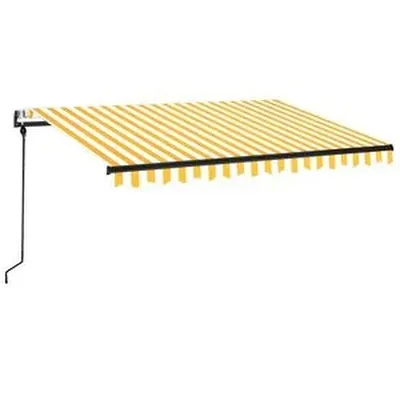 vidaXL Sjálfvirkt Útdraganleg Skyggni 350x250 cm Gult og Hvítt