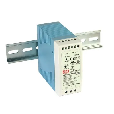 Meanwell straumbreytir fyrir DIN skinnu, 5V/60W – MDR-60-5