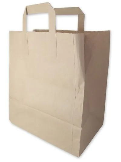 Bréfpoki brúnn m/handfangi 17x9x23cm 500 stk/ks