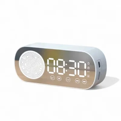 Z7 mini vekjaraklukka m/ BT hátalara - Hvítt