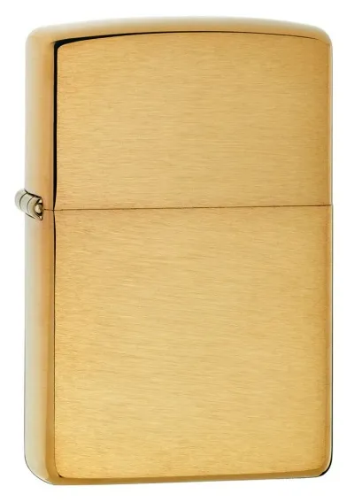 Zippo - Burstað - Gylltur  - Áletrun nafn og merki