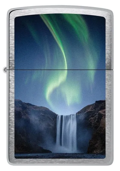 ZIPPO – Norðurljós og foss - Áletrun á bakhlið