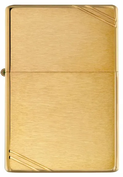ZIPPO – Vintage með skástrikum úr burstuðu messingi - Áletrun á báðum hliðum
